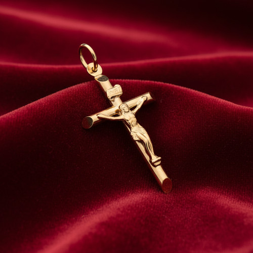 18ct gold crucifix cross - 18ct,