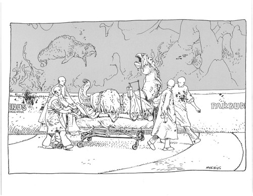 Monsters art print moebius - monsters,