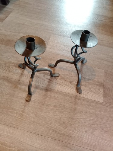 Metal twisted candle stick - twisted,