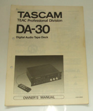 TASCAM TEAC DA-30 Digital Audio Tape Deck + FREE DA-P20 Owner's Manual