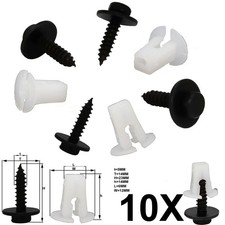 10 Kit Bumper Insert Bonnet Clip Grommet Expanding Nut Screw Body Parts Trim New