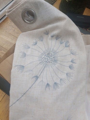 Linen look embroidered - linen,