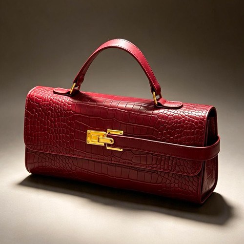 Burgundy croc embossed faux - embossed,