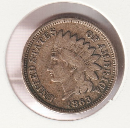 1863 indian head penny - indian,