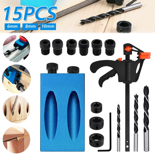 15pcs pocket hole jig kit - 15pcs,