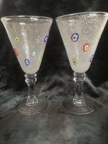 Pair murano bubble glass - murano,