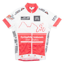 GS BIKE Cycling Mens Jersey White 1/4 Zip XS