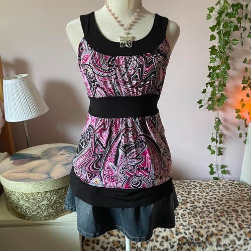 Y2k pink paisley - pink, tank