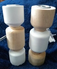 Candle Sticks Pair Of modern simple Wooden white/plain candle Holders 17x5x5cm 