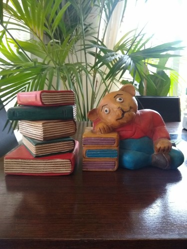 Vintage wooden teddy bear and - wooden,