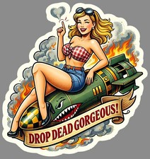 Sticker pinup bomb nose art - bomb,