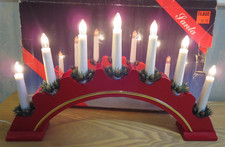 Large Vgc Norway Vintage Christmas Candle Bridge Arch. Wooden Window Decorations