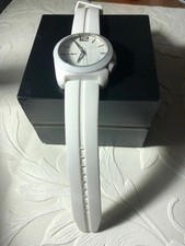 Black dice white ladies rubber watch