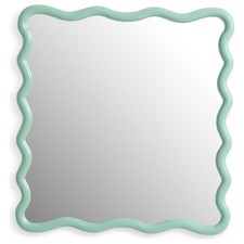 Green Wavy Wall Mirror 60x57cm