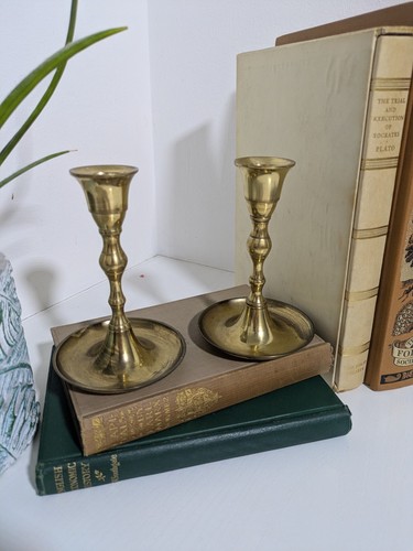 Vintage brass candlestick - vintage,