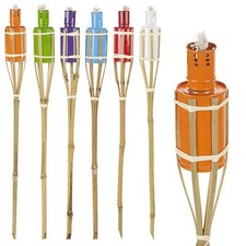 6x 2ft Bamboo Torch Lantern Garden Oil Paraffin Outdoor Garden Lighting Burner