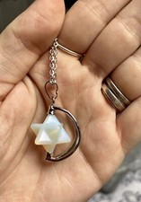 Opalite Merkaba Pendant on Silver Plate Necklace Gemstone Crystal Healing Reiki