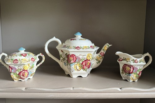 Sadler rose garden - teapot, set