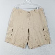 Caribbean linen cargo shorts men's 40 x 11 tan beige lightweight outdoor