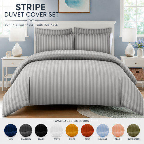Luxury egyptian stripe duvet - luxury,