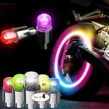 4pcs Car Motorcycle Bike LED Lights Neon Wheel Tire Tyre Valve Dust Caps Light
