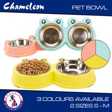 Dog Puppy Bowls stainless Double Cat Pet Animal Feeding Food Water 563 sold