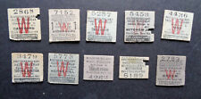 Collection of 10 Southern Region DAILY WORKMAN severed half tickets