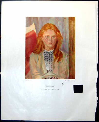 Antique print damaged - damaged, child
