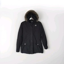 Karrimor UK 16 Fur Trim Padded Hooded Black Winter Jacket Full Zip