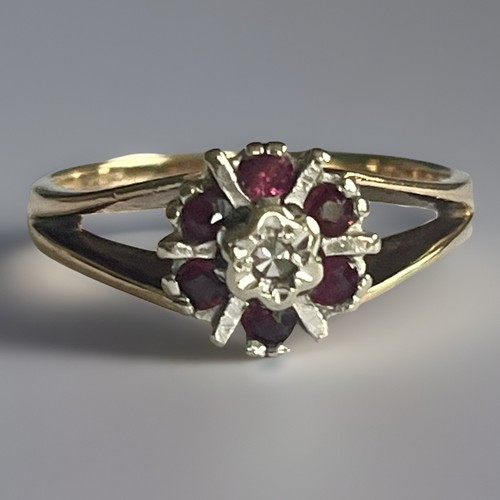 Natural ruby diamond - &, cluster
