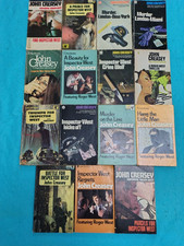 15 Vintage John Creasey Inspector West books from 60s/70s, various condition