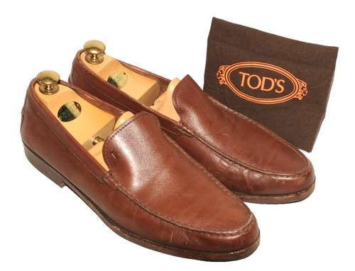 Tod brown leather loafers - tod's,
