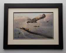 13"X17" AIRCRAFT PRINT FRAMED - HURRICANE FORCE  BY ROBERT TAYLOR