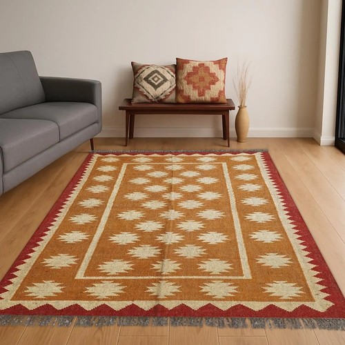 Rustic kilim wool jute - rustic,