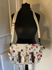 White Ice Cream Printed Oilcloth Satchel Style Shoulder Bag