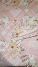HOLLY HOBBY STYLE HANDMADE FLEECE HANDCUT THROW / BLANKET 56" X 54" PINK