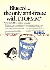 BLUECOL Motor Vehicle Anti-Freeze Coolant ADVERT Original 1967 Print Ad 703/37
