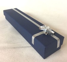 10 x Bracelet Boxes Gift / Presentation Jewellery Displays Navy/Silver UK Seller