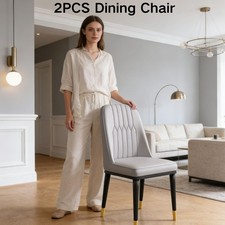 Set of 2 Grey Dining Chairs