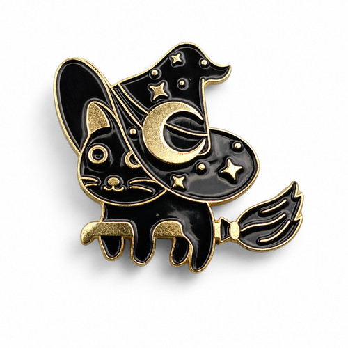 Black cat enamel - black,