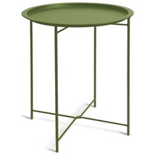 Habitat Pula Folding Metal Garden Side Table - Green
