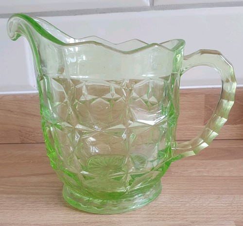 Beautiful uranium glass jug - uranium,