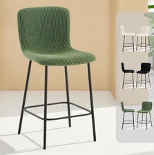 2/4 Pack Velvet Bar Stools w/Iron Legs Pub Stools for Kitchen Island(44cm Seat)