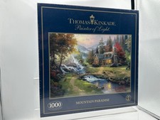 New/Sealed Gibsons Thomas Kinkade Mountain Paradise 1000 Piece Jigsaw Puzzle