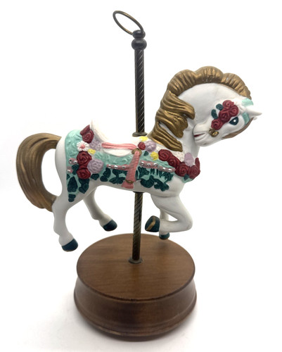 Musical carousel horse - horse, wood