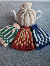 Handmade knitted tea cosy -