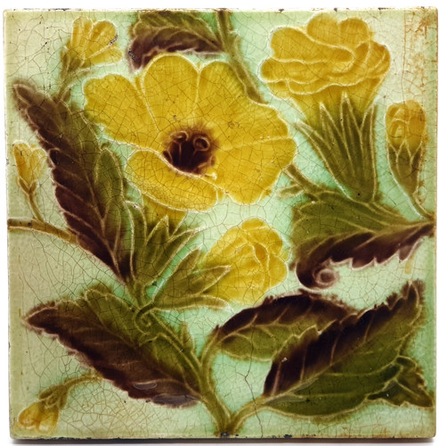 Art nouveau fireplace tile - art,