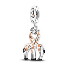 MULA Original Kiss Giraffe Pendant DIY Charm CZ For Bracelet 925 Silver Plated