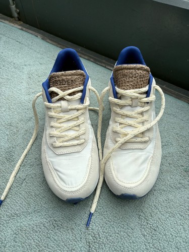 Woden blue and white trainers