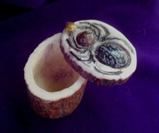 Obsidian Jasper Spider Secret Stash Box Cruelty Free Elk Antler Trinket Case